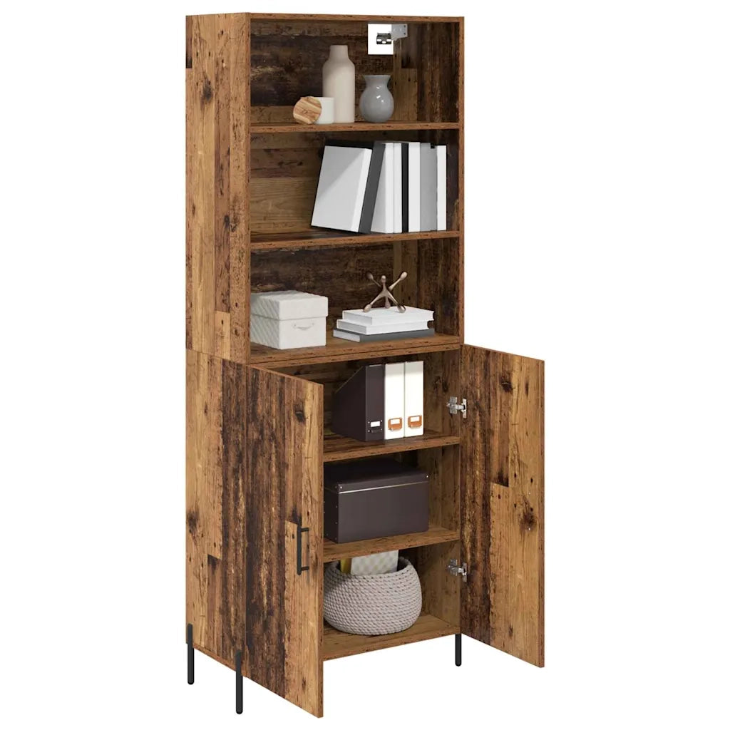 Credenza | Madia | Buffet da pranzo | Armadio da pranzo Legno vecchio 69,5 x 32,5 x 180 cm Legno multistrato