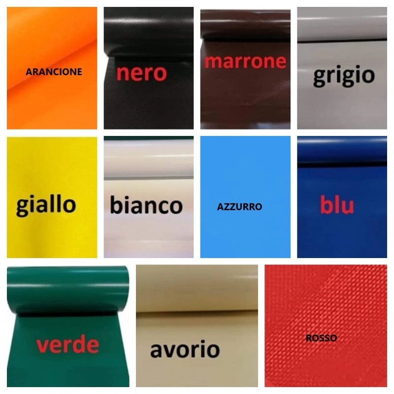 Telo PVC Impermeabile Rosso | Telone Occhiellato ogni 25CM 650g/mq | Copertura Esterna | 3x5m | Resistente Protezione Multiuso