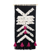 Decorazioni da parete in cotone bianco e nero nappa fatta a mano motivo geometrico boho per soggiorno camera da letto