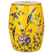 Sgabello in ceramica giallo D33x44,5