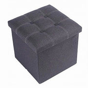 Trade Shop - Pouff Puff Pouf Contenitore Imbottito Portaoggetti Seduta Grigio 30x30x30cm 79422 -