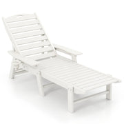 Chaise longue reclinabile con schienale regolabile 196-169 x 75 x 31,5-65 cm comfort ottimale design per esterni in HDPE bianco 20_0011250