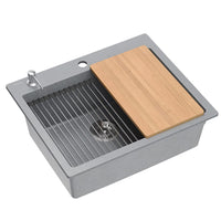 Lavello In Granito Kurt 110 Workstation Grey Metallic