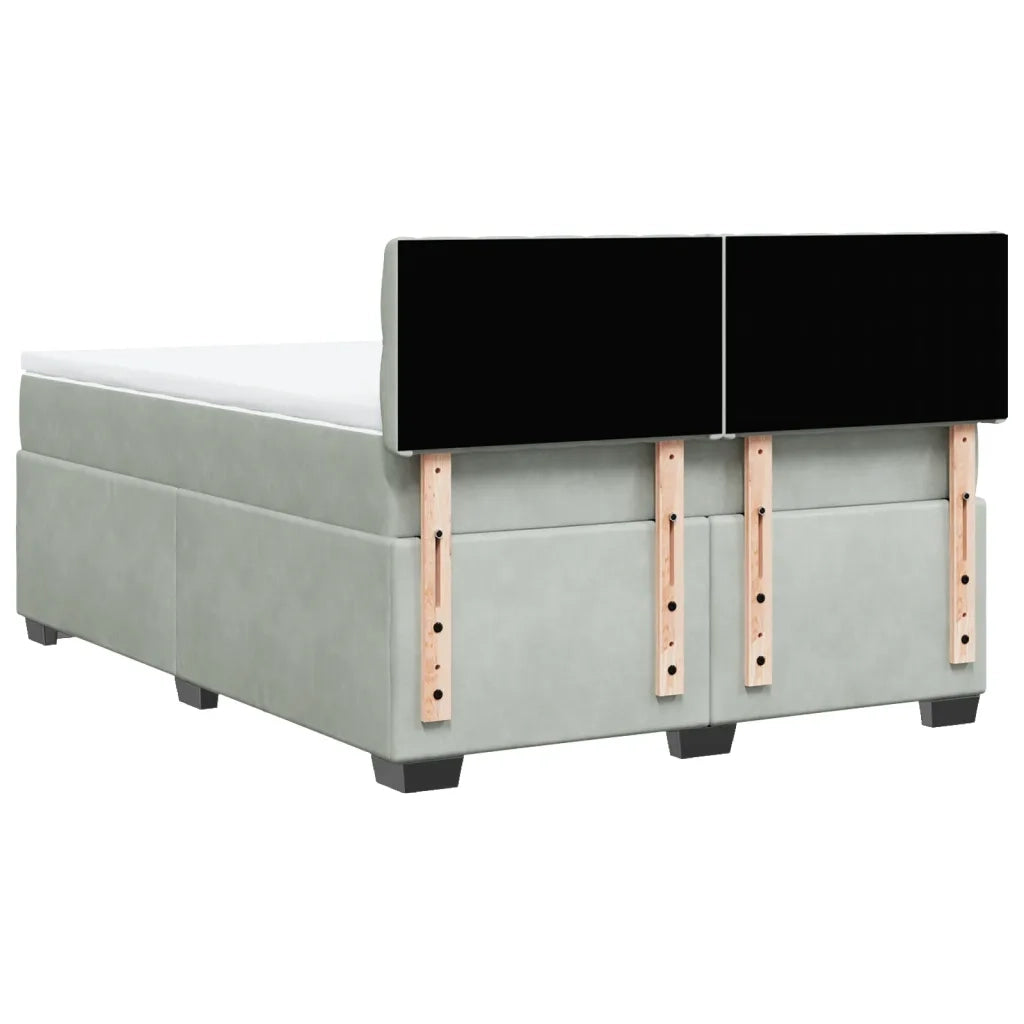 Giroletto a Molle con Materasso Grigio Chiaro 140x190cm Velluto 3286312
