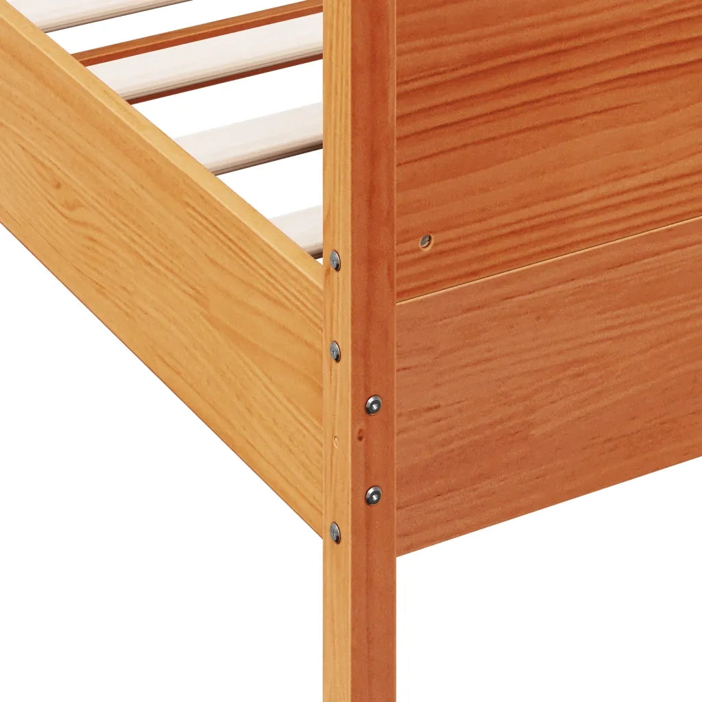 Giroletto senza Materasso Marrone Cera 150x200 cm Legno di Pino 3216172
