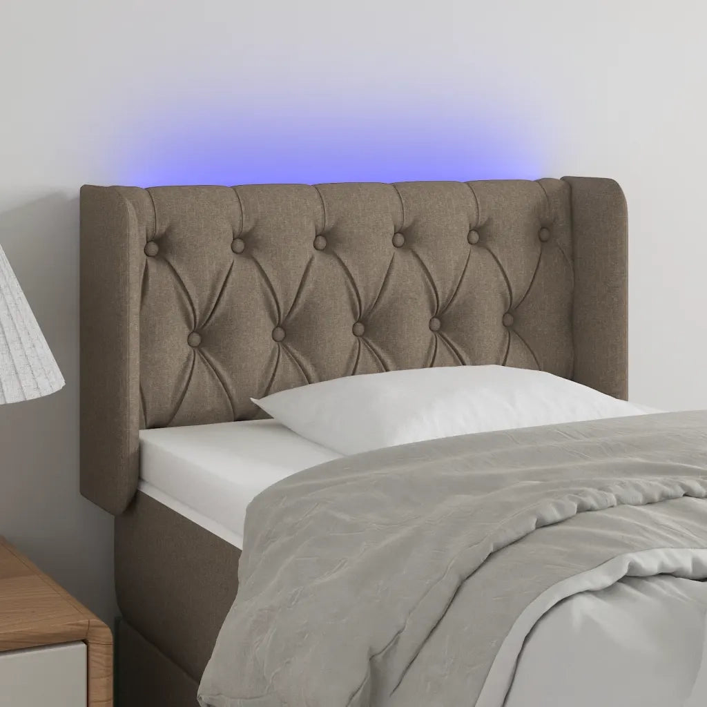 Testiera | Testata a LED Tortora 83x16x78/88 cm in Tessuto