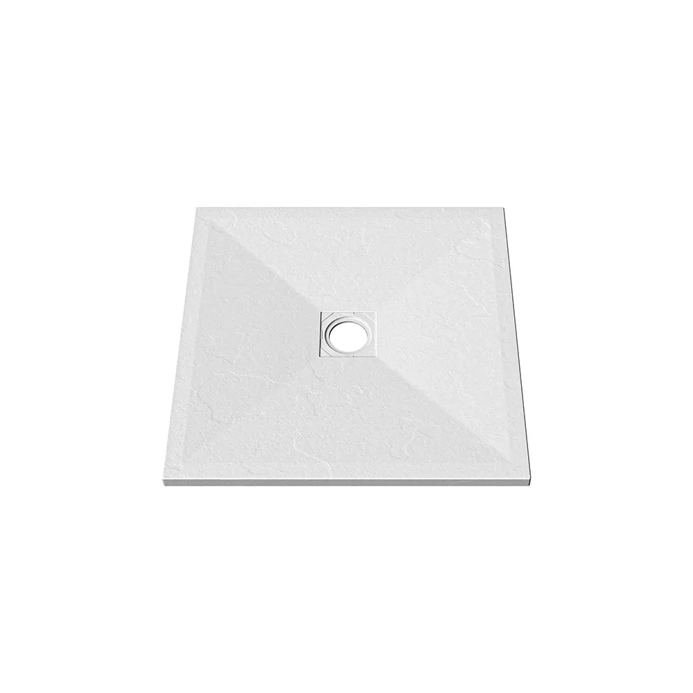 Piatto doccia quadrato 80x80 cm in marmoresina bianco effetto pietra h3 cm | Milos