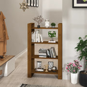 Libreria Divisorio-Scaffale per Libri-Mobile di Stoccaggio Ambrato 80x35x125 cm Legno Massello di Pino