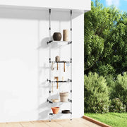 Rastrelliera Telescopica Giardino 3 Ripiani Argento Alluminio 344386