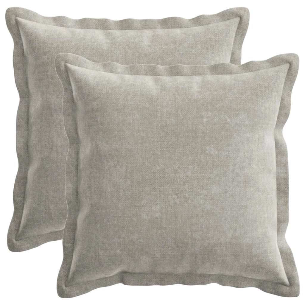 Federa 2 pcs HOUTEN Grigio Chiaro 35 x 35 cm Tessuto Chenille 916477