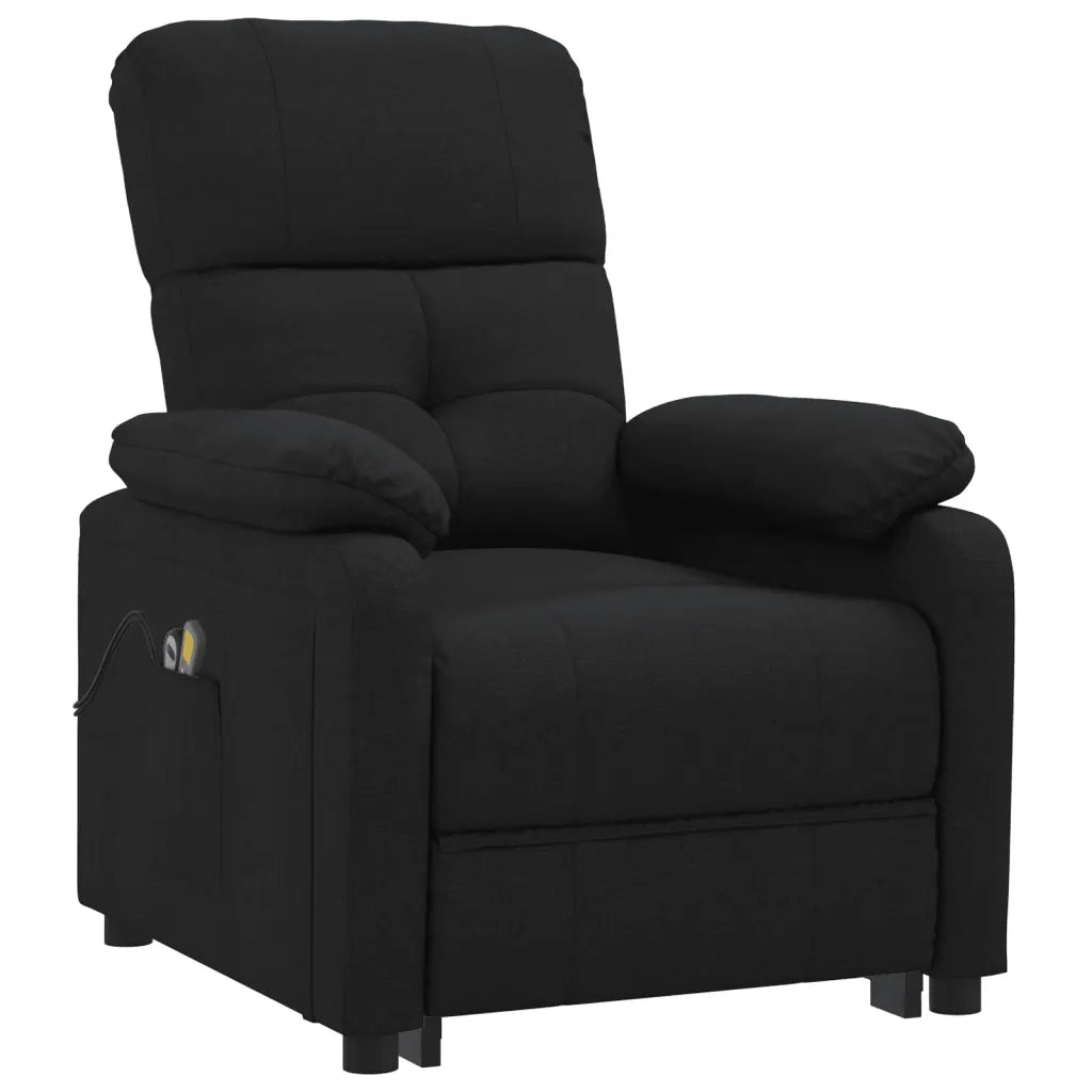 Poltrona Massaggiante | Sedia Relax Elettrica Nera in Tessuto