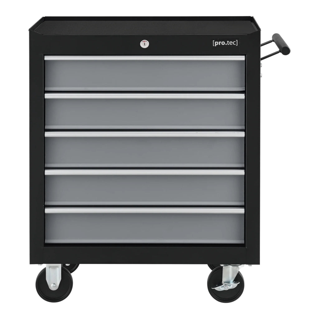 Carrello portautensili da officina con 5 cassetti 69 x 33 x 77,5 cm nero e argento 03_0008271
