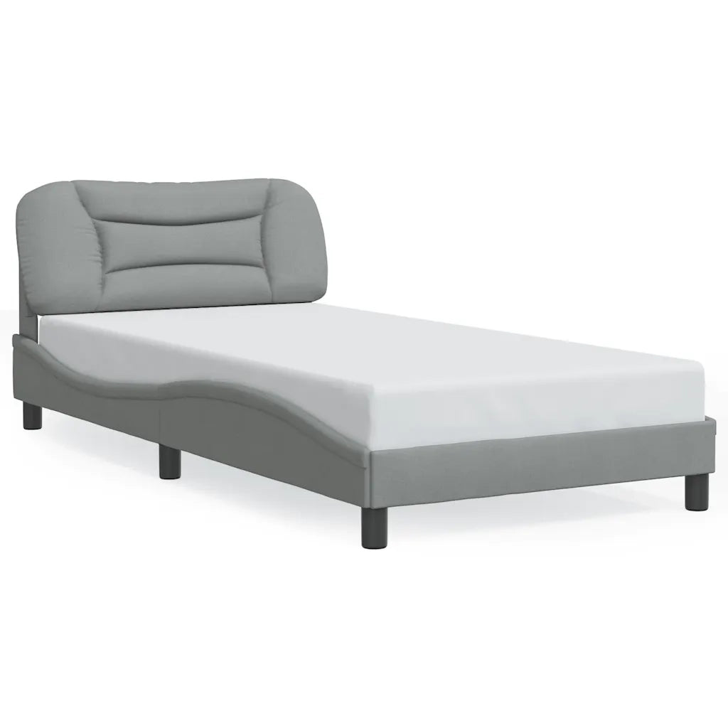Giroletto senza Materasso-Struttura Letto Hvar Grigio Chiaro 100x200 cm Tessuto