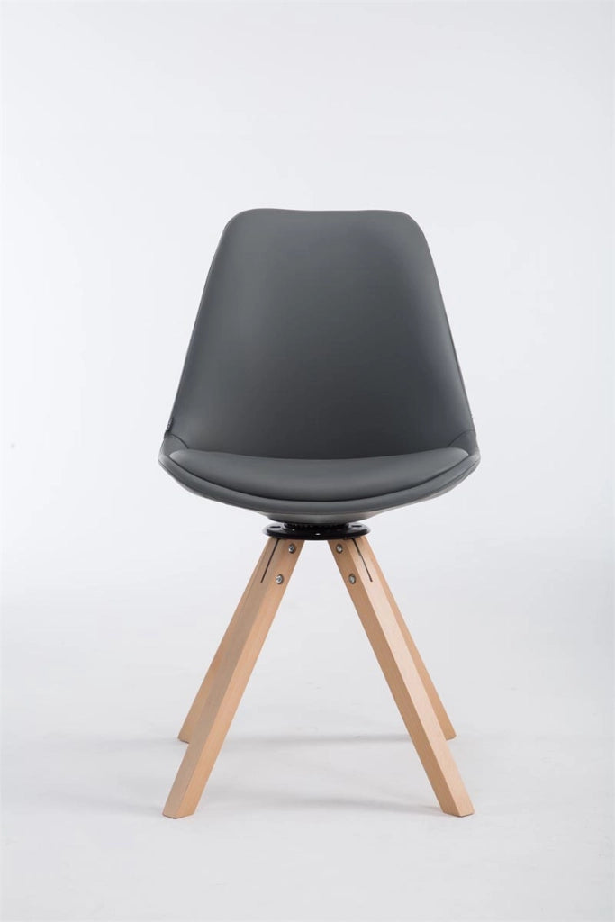 Sedia Girevole Calais in Similpelle natura,grigio