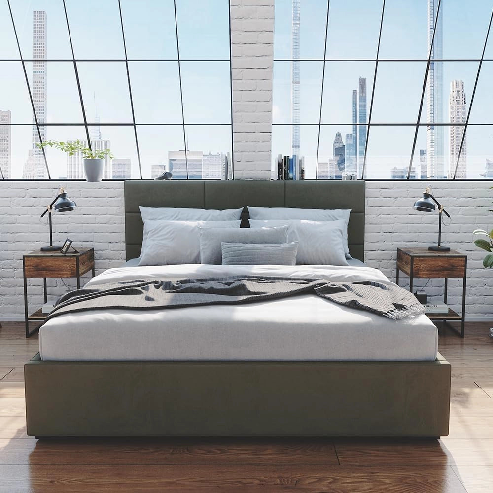 Comodini camera da letto Fyrk, Legno antico, Set di 2, per riporre oggetti di uso quotidiano accanto al letto