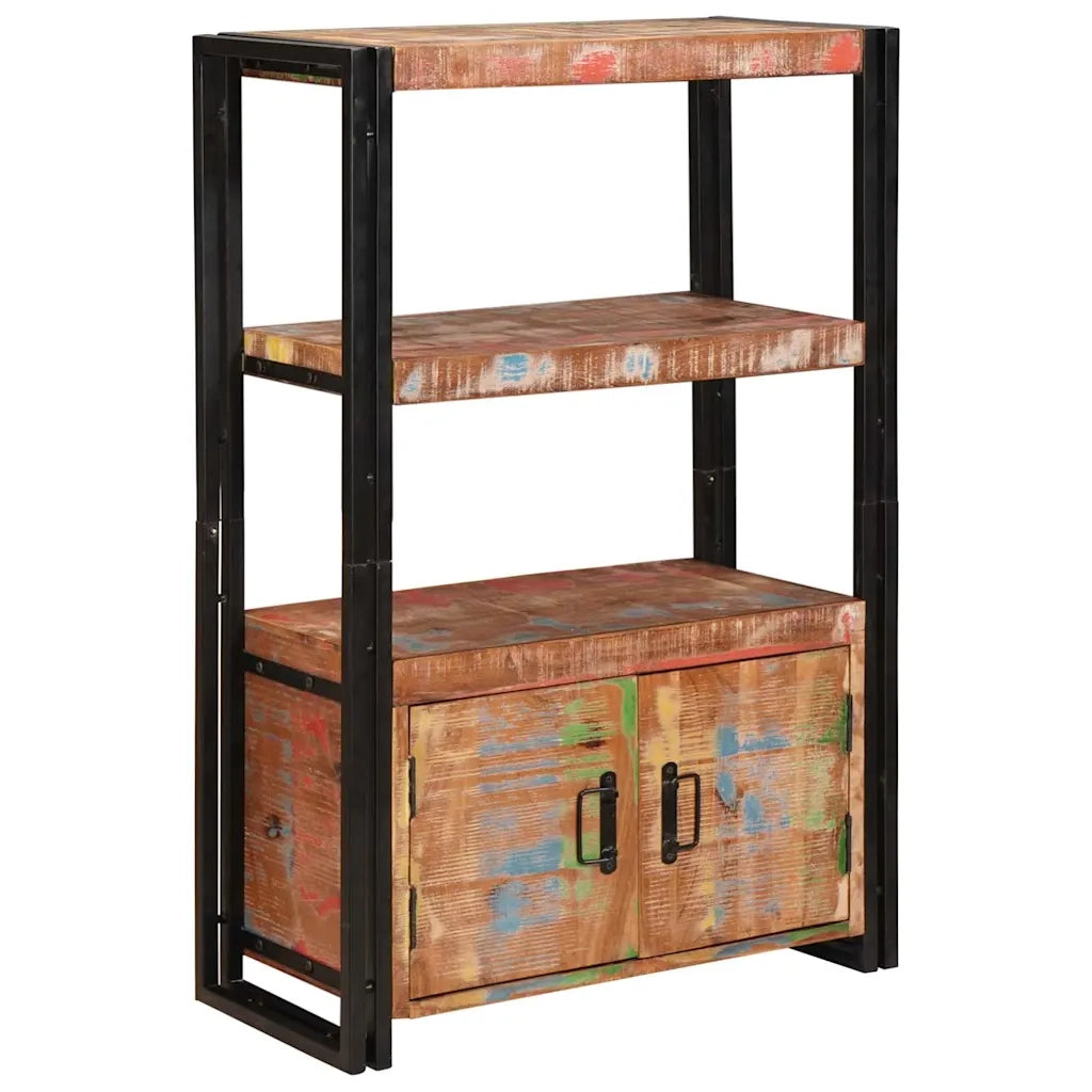 Libreria con Porte Marrone Legno Recuperato Massello e Metallo 4104771