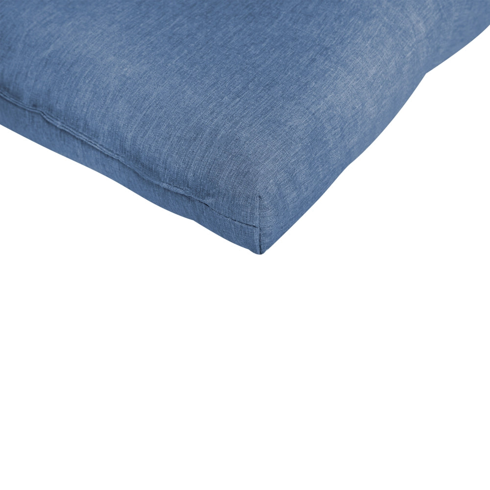 Cuscino per lettino da sole in poliestere blu, resistente ai raggi UV e idrorepellente, con lacci e poggiatesta, imbottitura spessa
