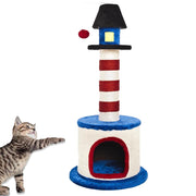 Tiragraffi per gatto faro colorato in corda sisal natural altezza 98 cm fuss-cat