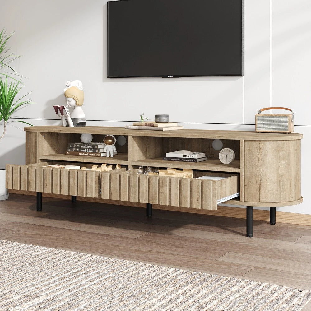 Mobile TV Lowboard ¨C Xylo ¨C Legno Naturale, MDF, 2 Ante 2 Cassetti, 160x40x48 cm