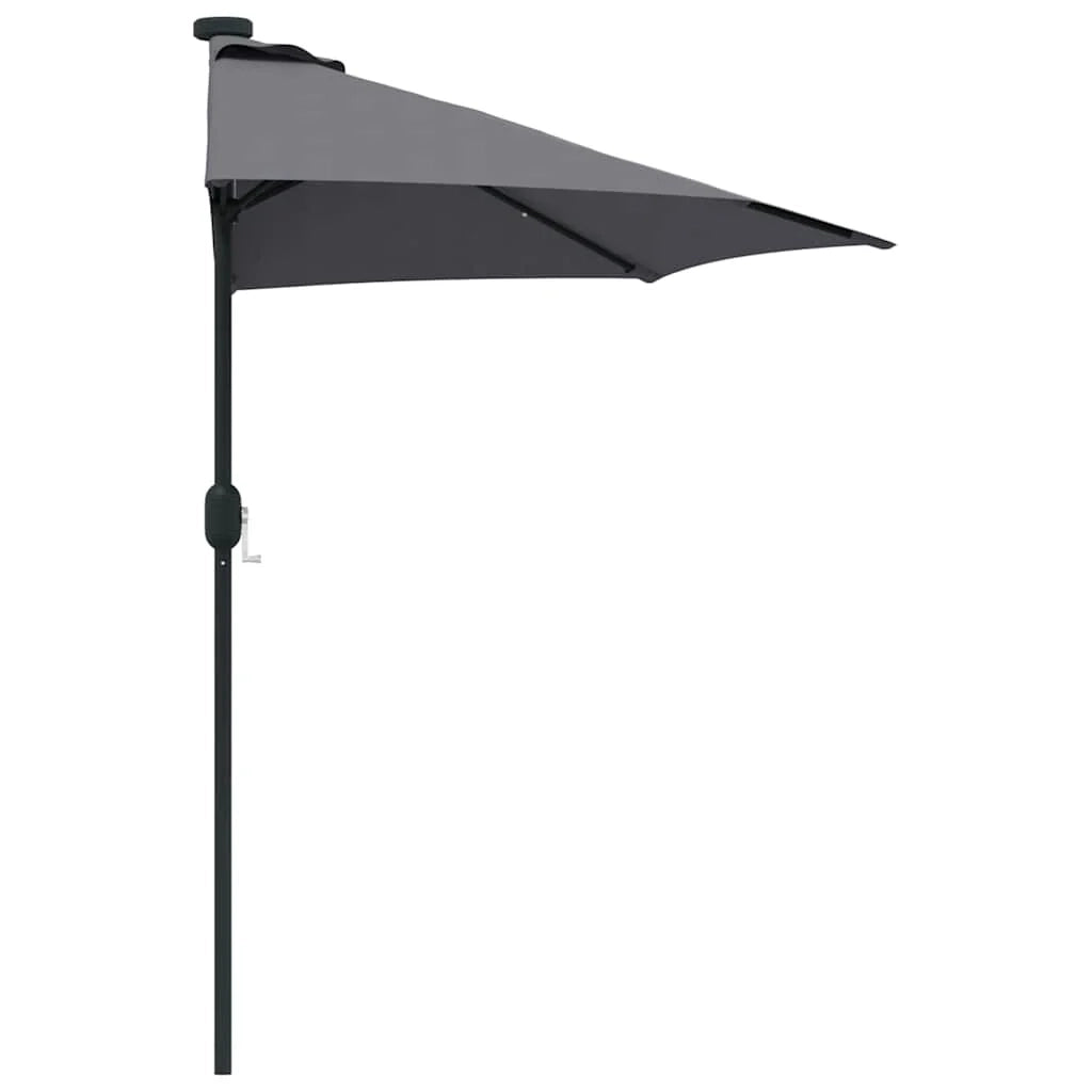 Moderno ombrellone da giardino pieghevole 294 x 150 x 224 cm con illuminazione a LED per un'atmosfera accogliente realizzato in poliestere antracite 02_0058668
