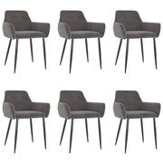 Sedie da Pranzo 6 pz Grigio Scuro in Velluto cod mxl 10277
