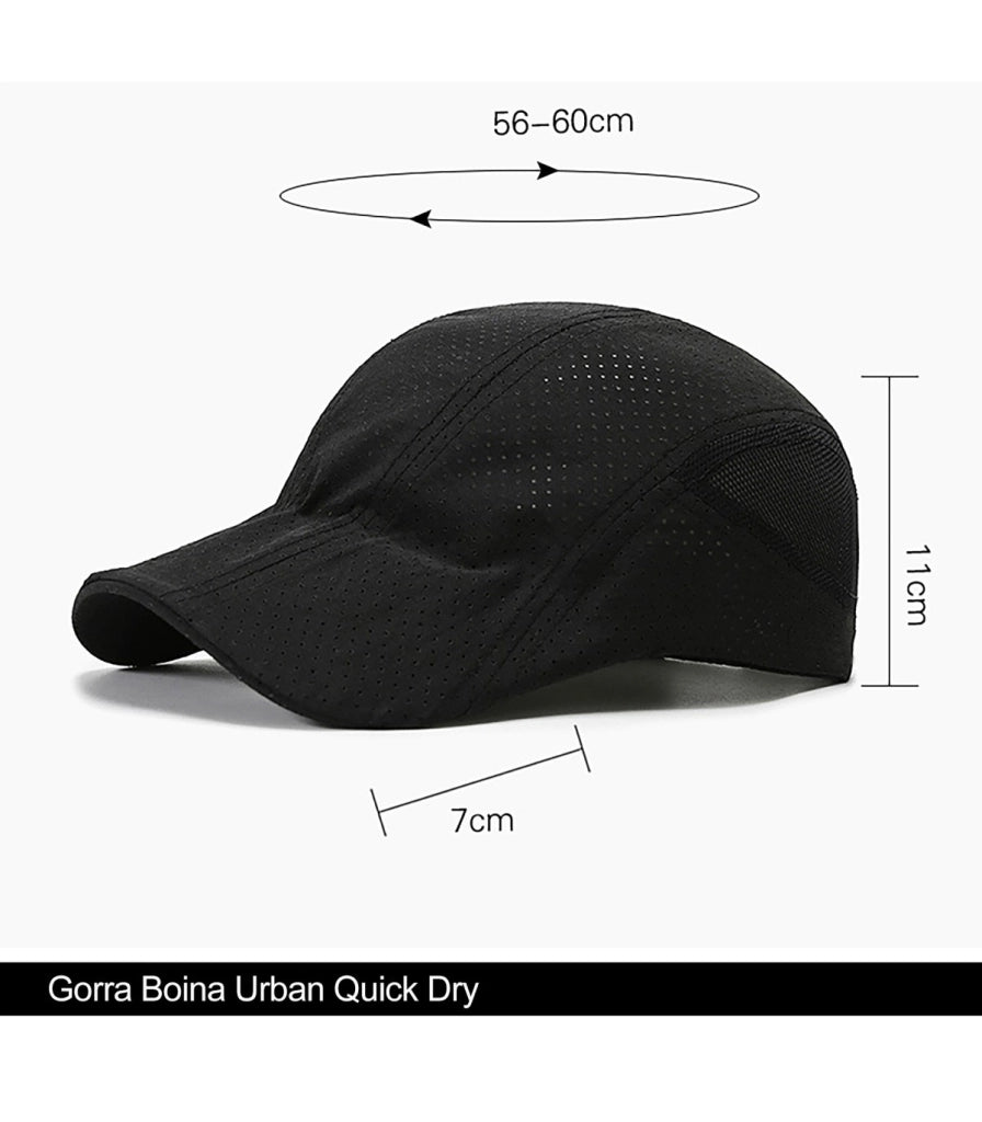 BERRETTO - URBAN QUICK DRY | Asciugatura Rapida Uomo e Donna | Visiera Rinforzata | Forata, Ventilata, Ultra Leggera