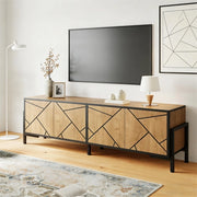 Mobile TV con 4 Ante ¨C Xylo ¨C Legno Naturale e Nero, 153x40x50 cm