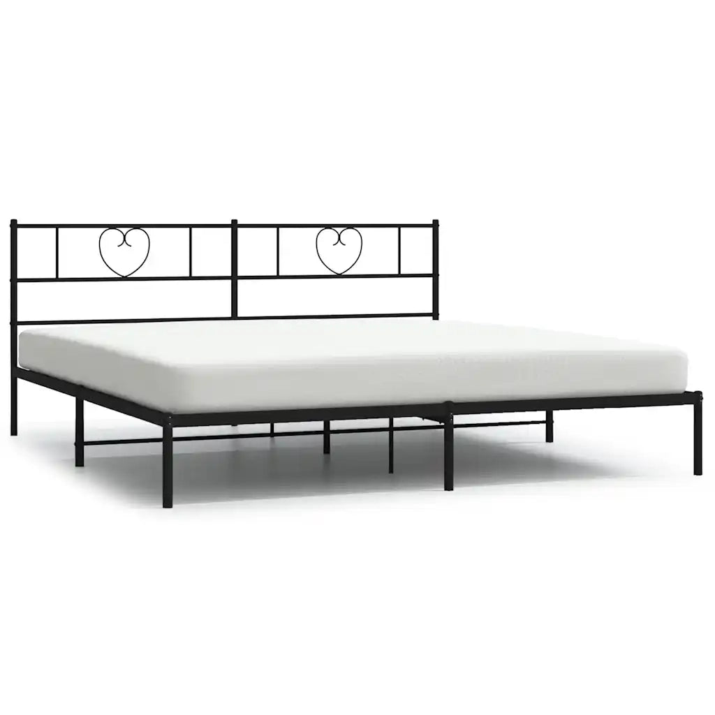 Giroletto con Testiera in Metallo Nero 193x203 cm 355469