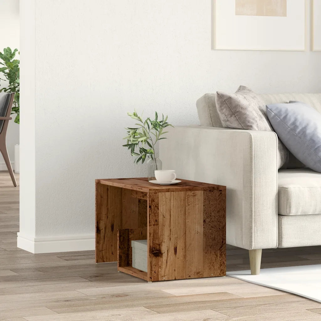 Tavolino | Tavolo laterale Legno Vecchio 59x36x38 cm in Legno Multistrato