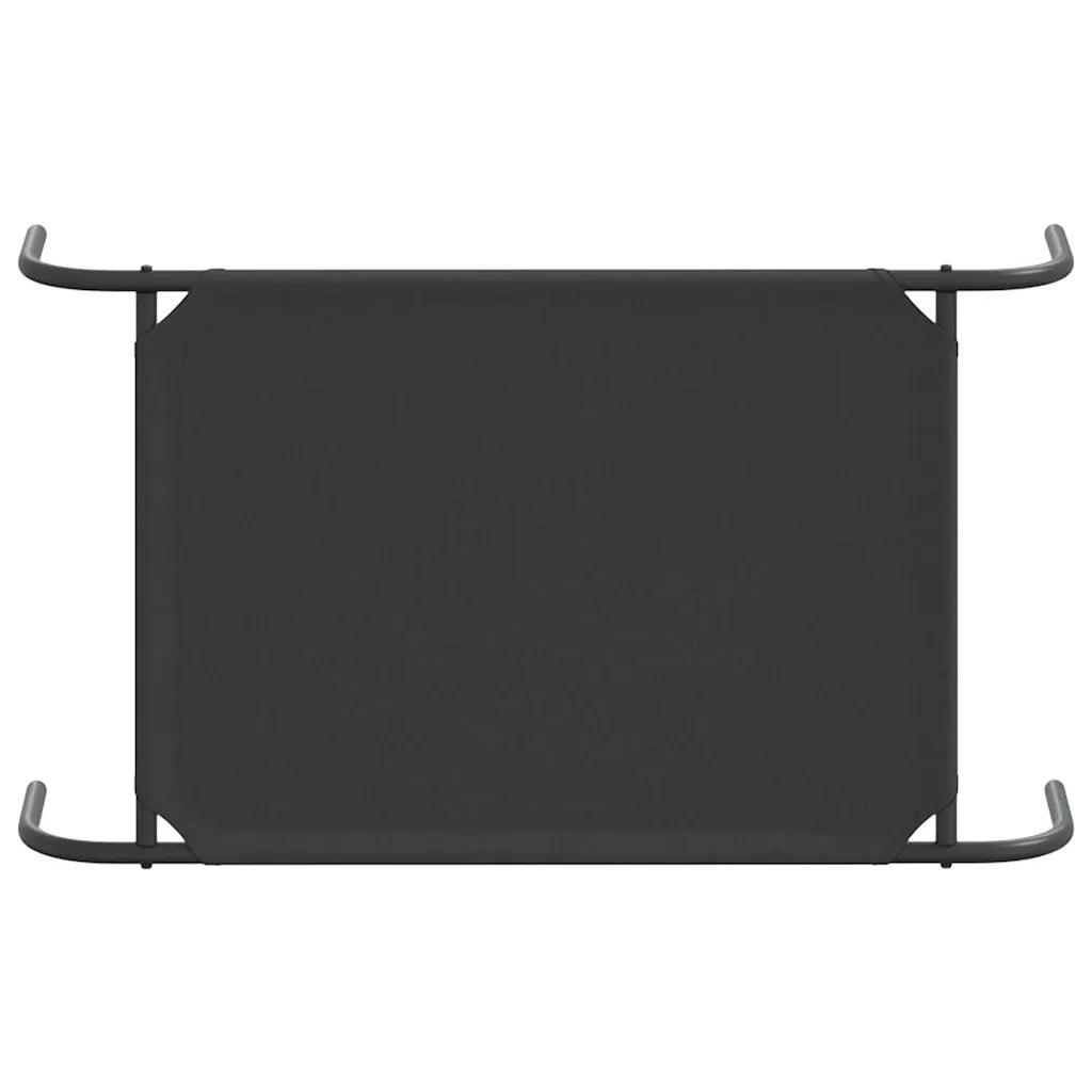 Cuccia per Cani Rialzata Nera 90x50x20 cm Tela Oxford e Acciaio 42000838