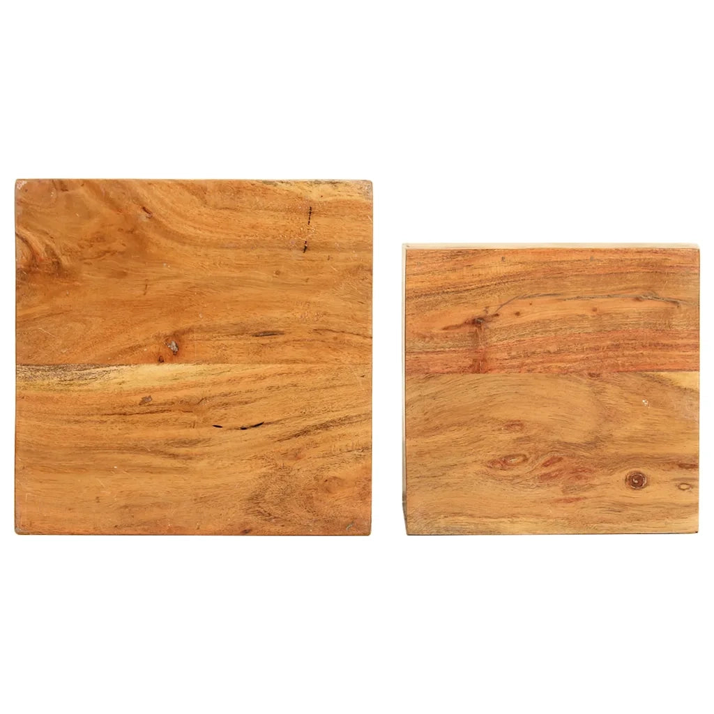 Tavolini Laterali 2 pz in Legno Massello di Acacia cod mxl 66343