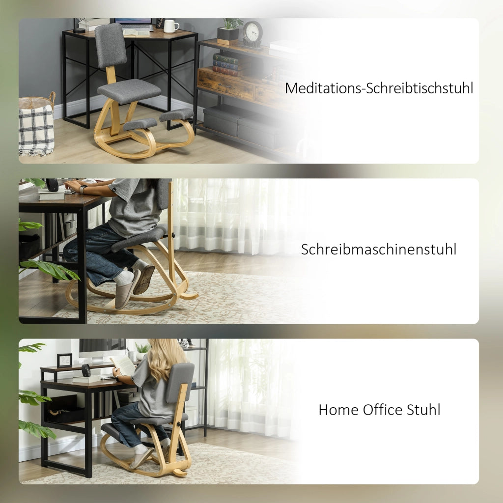 Sedia da ufficio ergonomica con poggia-ginocchia ¨C zephmum ¨C Grigio