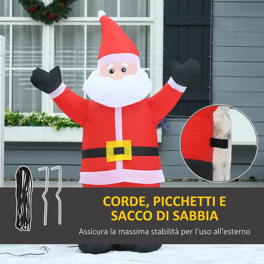 EasyComfort Babbo Natale Gonfiabile Luminoso Luci LED Decorazione Natalizia Altezza 1.2m
