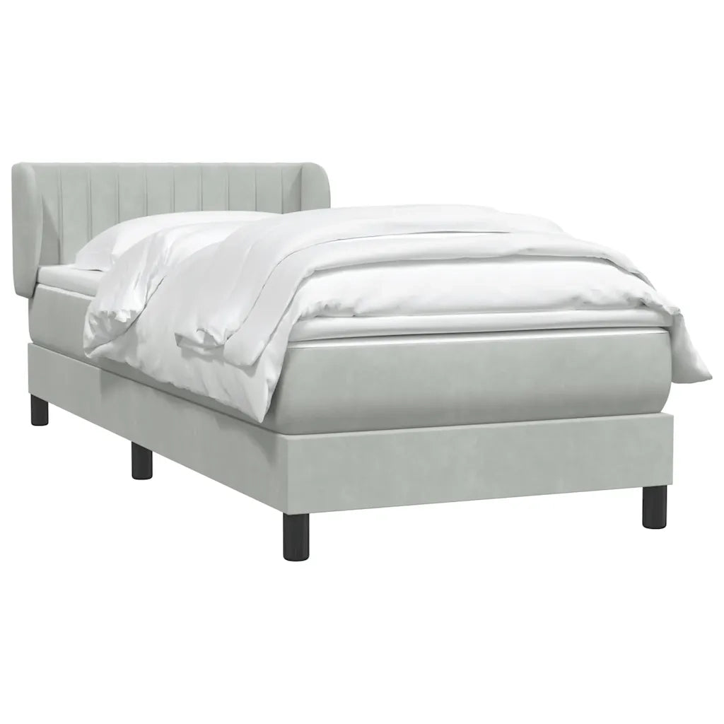 Giroletto a Molle con Materasso Grigio Chiaro 80x210 cm Velluto 3317673