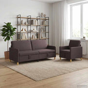 Set di Divani con Storage 2 pz Marrone Scuro Poliestere 3429236