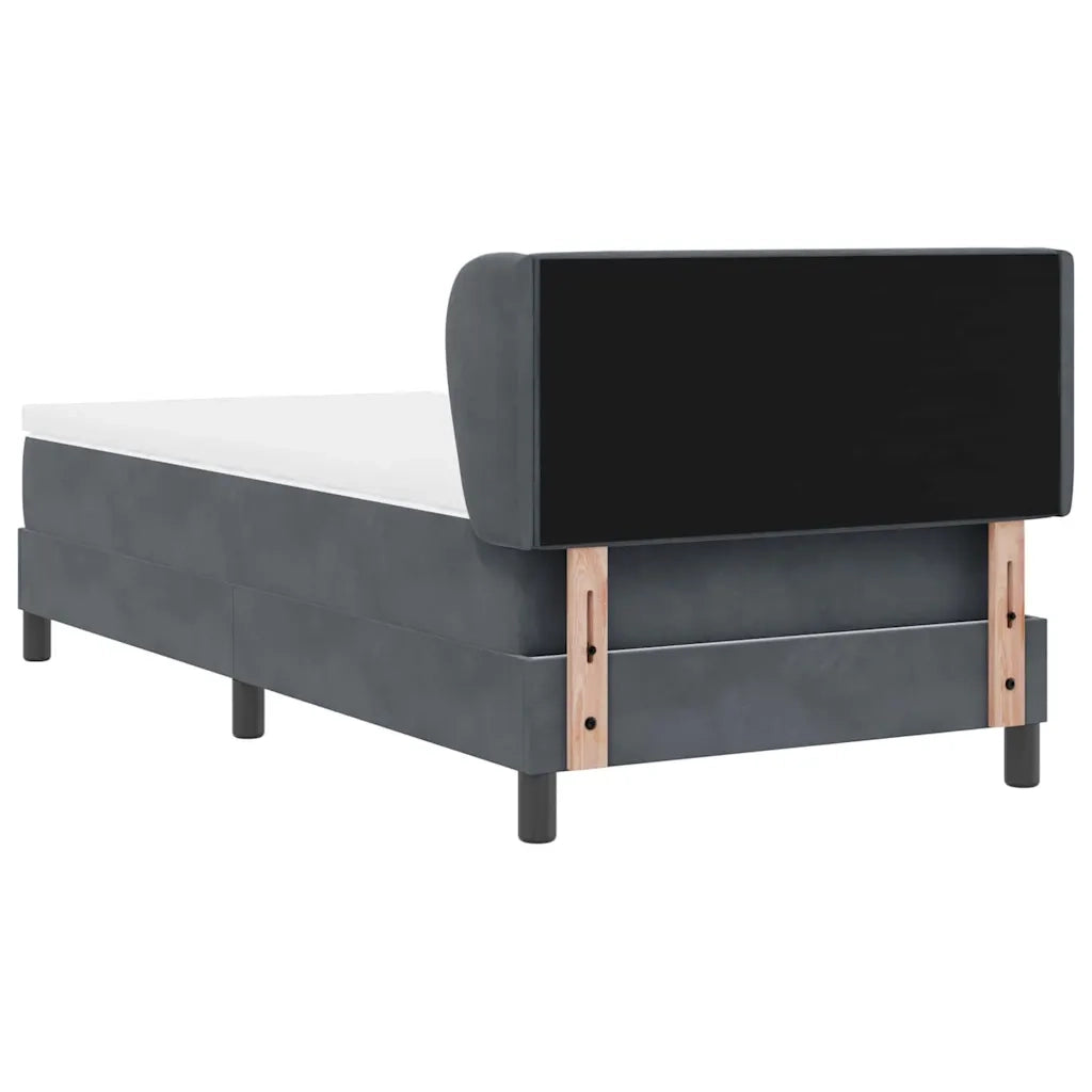 Letto a molle con testiera Grigio scuro 90 x 200 cm Velluto 3340317