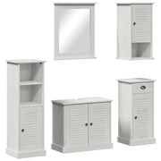 Set di mobili per il Bagno | Armadio da bagno con porta VIGO 5 pz Bianco Antico
