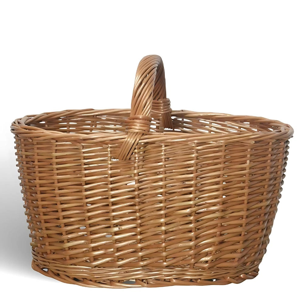 Cesta portaoggetti Barbara panaro ovale cesto in vimini con manico intrecciato