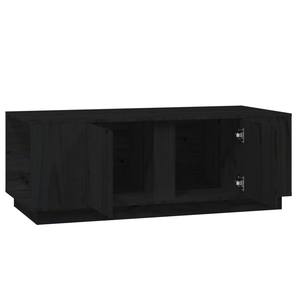 Tavolino da Salotto Nero 110x50x40 cm Legno Massello di Pino cod mxl 26698