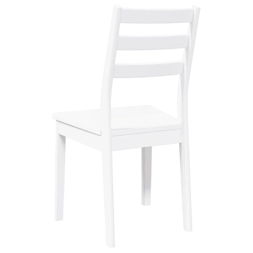 Sedie da Pranzo 2 pz Bianche in Legno Massello di Hevea 4102521