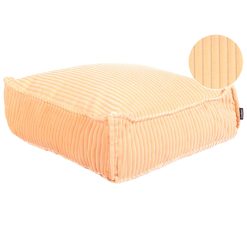 Cuscino da terra Rosa Pesca Cotone 55 x 55 x 20 cm Quadrato Tessuto Velluto Struttura a coste Pouf da seduta