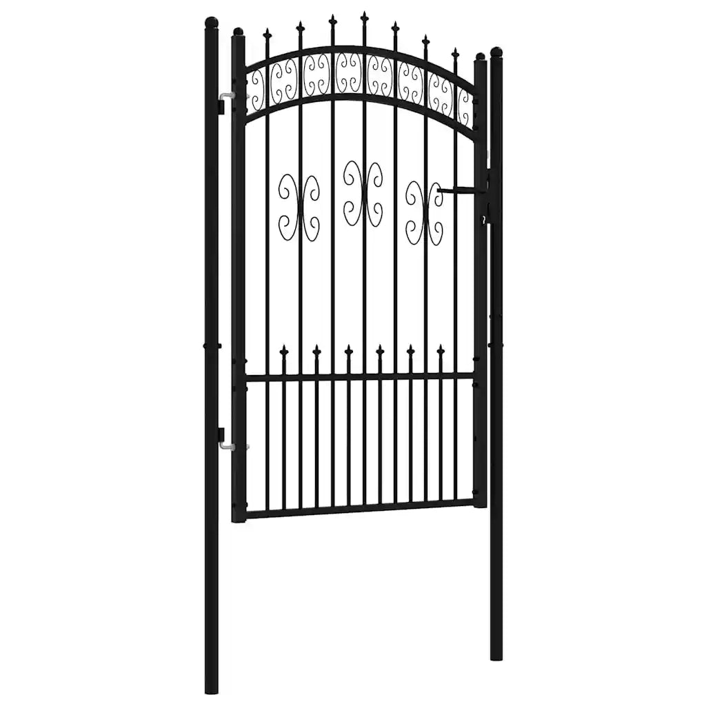 Cancello per recinzione KAMPEN con punta a lancia Nero 103x150 cm in acciaio 151092