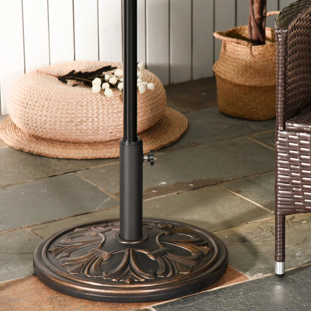 Base per Ombrellone da Giardino 13kg Regolabile in Cemento e Bronzo Ø48 cm