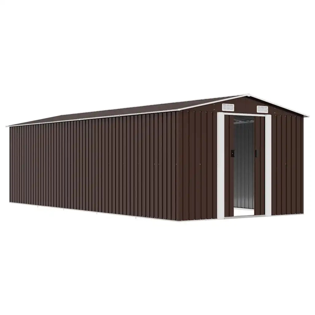 Casetta da Giardino 257x580x181 cm in Metallo Marrone 143355