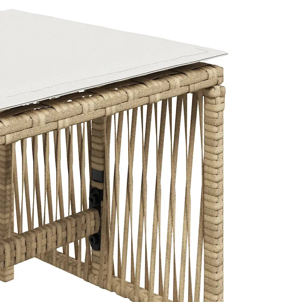 Sgabelli Giardino con Cuscini 4pz Beige 41x41x36cm Polyrattan