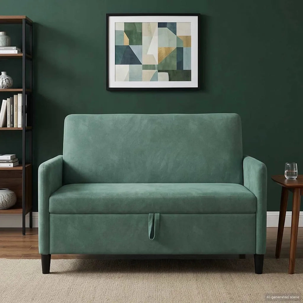 Divano con Storage Verde Mare 122 x 78 x 87 cm Poliestere 42036916