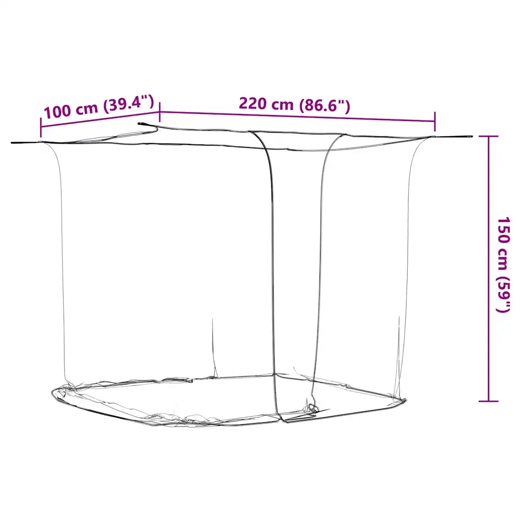 vidaXL Zanzariera Sospesa 156 Rete Bianca 220x100x150 cm