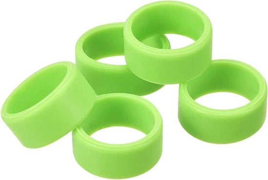 Elastici antiscivolo a forma di anello verde per pacchi di regalo, pacchetto da 5 unità.
