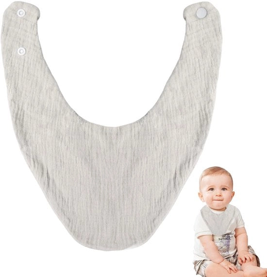 Sciarpa personalizzabile a triangolo con colletto per bambini e bambine, unisex, in cotone con chiusura a bottone a molla regolabile, per autunno e inverno, facile da pulire, morbida sciarpa in lana grigia.