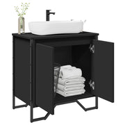 Mobile Lavabo Bagno Nero 60x35x60 cm in Truciolato 848654